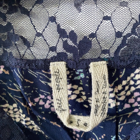 Free People Tea For Two Blue Lace Sleevles Dress - Picture 10 of 12